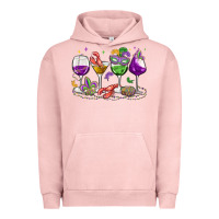Pigment Salmon mardi gras wine glasses Urban Hoodie - MaliasSmallBusiness