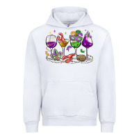 White mardi gras wine glasses Urban Hoodie - MaliasSmallBusiness