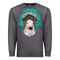 Charcoal Heather calf indian headdress Premium Sweatshirt - JahusDesignShop