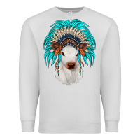 Dove Grey calf indian headdress Premium Sweatshirt - JahusDesignShop