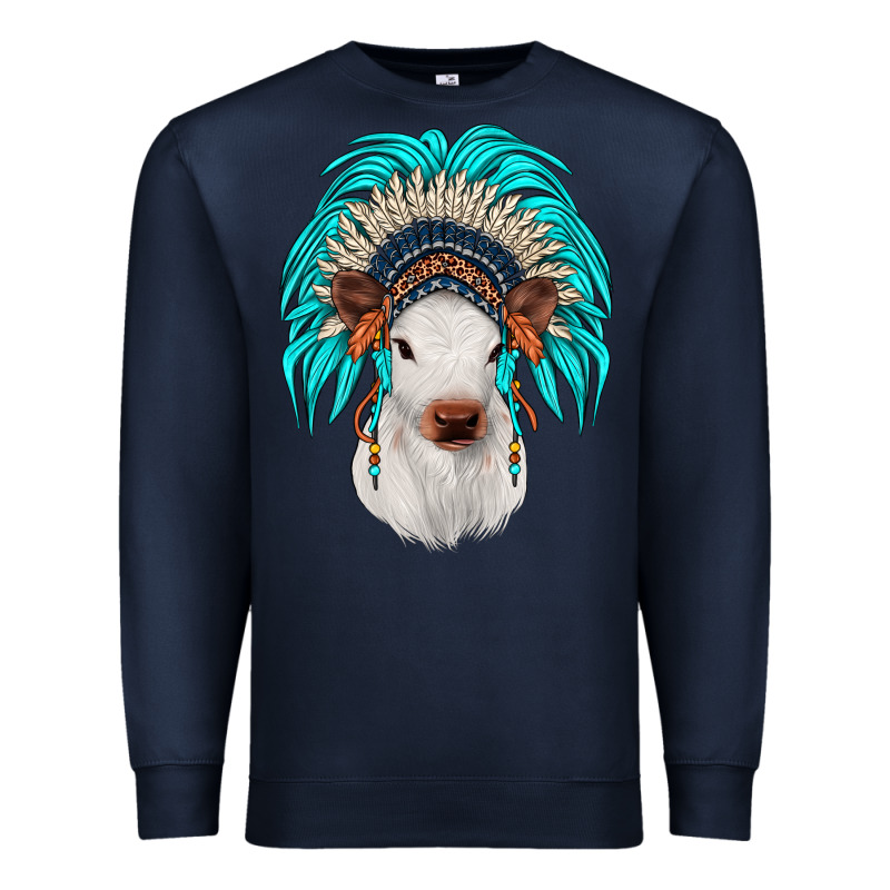 Calf Indian Headdress Premium Sweatshirt by JahusDesignShop | Teevron