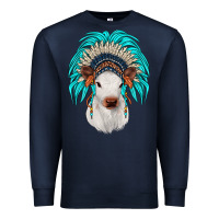 Navy calf indian headdress Premium Sweatshirt - JahusDesignShop
