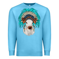 Ocean Blue calf indian headdress Premium Sweatshirt - JahusDesignShop