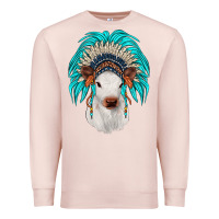 Pale Pink calf indian headdress Premium Sweatshirt - JahusDesignShop