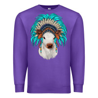 Purple calf indian headdress Premium Sweatshirt - JahusDesignShop