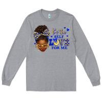 Heather Grey sorority colors blue and gold it's the self love f Long Sleeve Tee - texasbilliewilder
