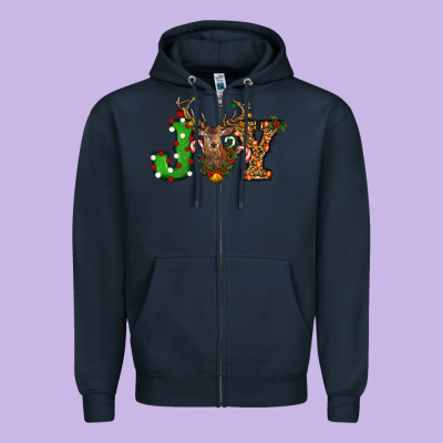 Christmas Joy Zipper Hoodie Designed By Ranaportraitstore