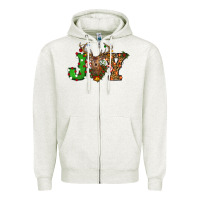 Oatmeal Heather christmas joy Zipper Hoodie - RanaPortraitStore
