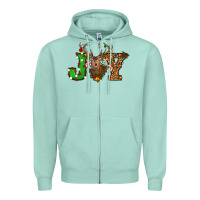 Seafoam christmas joy Zipper Hoodie - RanaPortraitStore