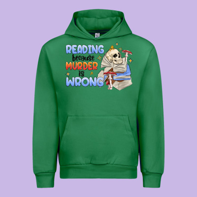 Reading Because Murder Is Wrong Urban Hoodie Designed By Maliassmallbusiness