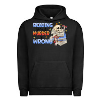 Pigment Black reading because murder is wrong Urban Hoodie - MaliasSmallBusiness