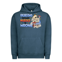 Pigment Midnight Navy reading because murder is wrong Urban Hoodie - MaliasSmallBusiness
