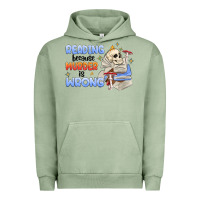 Pigment Oil Green reading because murder is wrong Urban Hoodie - MaliasSmallBusiness