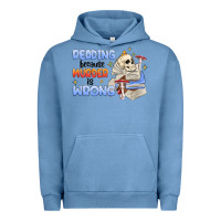 Pigment Pebble Blue reading because murder is wrong Urban Hoodie - MaliasSmallBusiness