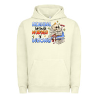 Pigment Pistachio reading because murder is wrong Urban Hoodie - MaliasSmallBusiness