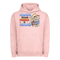 Pigment Salmon reading because murder is wrong Urban Hoodie - MaliasSmallBusiness
