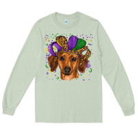 Matcha mardi gras hat dachshund Long Sleeve Tee - RanaPortraitStore