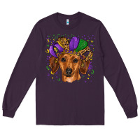 Plum mardi gras hat dachshund Long Sleeve Tee - RanaPortraitStore