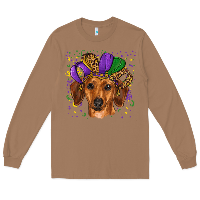 Mardi Gras Hat Dachshund Long Sleeve Tee by RanaPortraitStore | Teevron