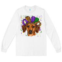 White mardi gras hat dachshund Long Sleeve Tee - RanaPortraitStore