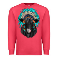 Cardinal black angus indian headdress Premium Sweatshirt - JahusDesignShop