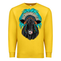 Lemon black angus indian headdress Premium Sweatshirt - JahusDesignShop