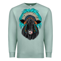 Seafoam black angus indian headdress Premium Sweatshirt - JahusDesignShop