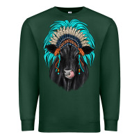 Sports Green black angus indian headdress Premium Sweatshirt - JahusDesignShop