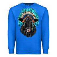 True Royal black angus indian headdress Premium Sweatshirt - JahusDesignShop