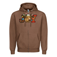 Chestnut christmas joy cow Zipper Hoodie - RanaPortraitStore