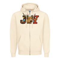 Sandshell christmas joy cow Zipper Hoodie - RanaPortraitStore