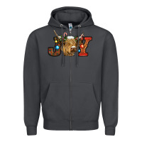 Smoke christmas joy cow Zipper Hoodie - RanaPortraitStore