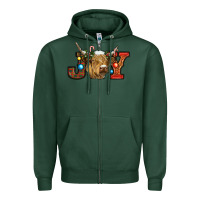 Sports Green christmas joy cow Zipper Hoodie - RanaPortraitStore