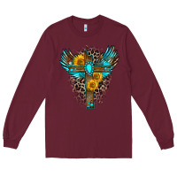 Burgundy gemstone cross Long Sleeve Tee - Zillion Design Studio