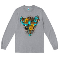 Heather Grey gemstone cross Long Sleeve Tee - Zillion Design Studio