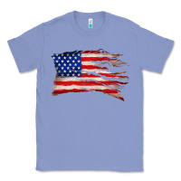 Colony Blue tattered american flag Classic Tee - Zillion Design Studio