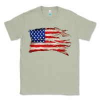 Matcha tattered american flag Classic Tee - Zillion Design Studio