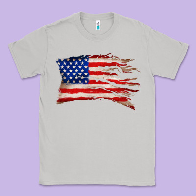 Tattered American Flag Classic Tee Designed By Zillion Design Studio