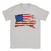 Moon Dust tattered american flag Classic Tee - Zillion Design Studio