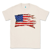 Natural tattered american flag Classic Tee - Zillion Design Studio