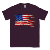 Plum tattered american flag Classic Tee - Zillion Design Studio