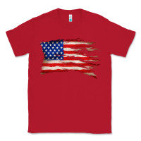 Red tattered american flag Classic Tee - Zillion Design Studio
