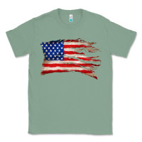 Sage tattered american flag Classic Tee - Zillion Design Studio