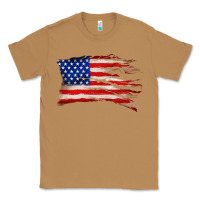 Toasted Coconut tattered american flag Classic Tee - Zillion Design Studio