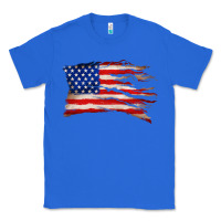 True Royal tattered american flag Classic Tee - Zillion Design Studio