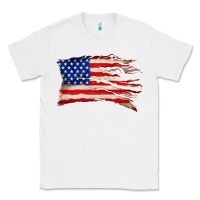 White tattered american flag Classic Tee - Zillion Design Studio