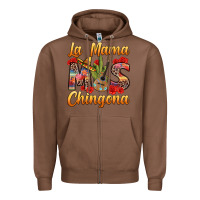 Chestnut La Mama mas Chingona Zipper Hoodie - texasbilliewilder