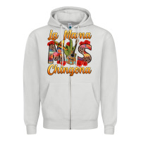 Dove Grey La Mama mas Chingona Zipper Hoodie - texasbilliewilder
