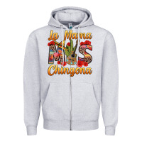 Heather Grey La Mama mas Chingona Zipper Hoodie - texasbilliewilder