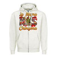 Oatmeal Heather La Mama mas Chingona Zipper Hoodie - texasbilliewilder